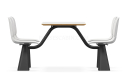 'Balence' White Cafeteria Chair & Table Set