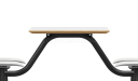 'Balence' White Cafeteria Chair & Table Set