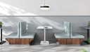 'Balence' Cafeteria Table In Warm White & White Base