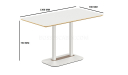 'Balence' Cafeteria Table In Warm White & White Base