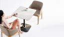 'Balence' Square Cafeteria Table With Black Base