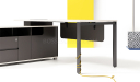 'Lido' 5 Feet Office Table In Warm White & Gray