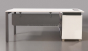 'Lido' 5 Feet Office Table In Warm White & Gray