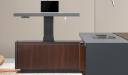 'Larry' 8 Ft Office Desk With Height Adjustable Side Desk