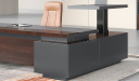'Larry' 8 Ft Office Desk With Height Adjustable Side Desk