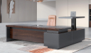 'Larry' 8 Ft Office Desk With Height Adjustable Side Desk