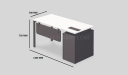 'Lido' 4.5 Feet Office Table In Warm White & Gray