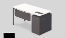 'Lido' 4.5 Feet Office Table In Warm White & Gray