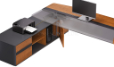 'Aulenti Neo' 9 Ft Director's Table In Open Pore Walnut Veneer