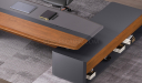 'Aulenti Neo' 9 Ft Director's Table In Open Pore Walnut Veneer