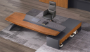 'Aulenti Neo' 9 Ft Director's Table In Open Pore Walnut Veneer