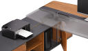 'Aulenti Neo' 9 Ft Director's Table In Open Pore Walnut Veneer