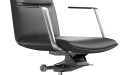 'Aulenti' Mid Back Office Chair With Polished Aluminum Arms
