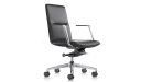'Aulenti' Mid Back Office Chair With Polished Aluminum Arms