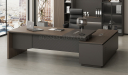 'Vistra' 8.5 Ft. Office Desk In Asti Walnut & Advanced Gray