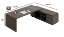 'Vistra' 8.5 Ft. Office Desk In Asti Walnut & Advanced Gray