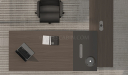 'Vistra' 8.5 Ft. Office Desk In Asti Walnut & Advanced Gray