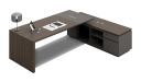 'Vistra' 8.5 Ft. Office Desk In Asti Walnut & Advanced Gray
