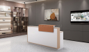 'Orion' 6 Feet Reception Desk In Pearwood & White