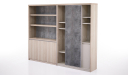 'Orion' 8 Feet Width Office Cabinet In Pearwood Finish