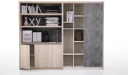 'Orion' 8 Feet Width Office Cabinet In Pearwood Finish