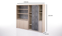 'Orion' 8 Feet Width Office Cabinet In Pearwood Finish
