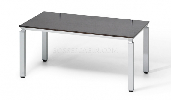 modular training table in veneer with aluminum legs