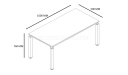 shop drawing of 5 feet training table in veneer