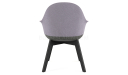 'Tulip' Chair In Fabric With Fixed Solid Wood Base