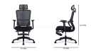 'Orsin' High Back Office Chair With Footrest In Black Frame