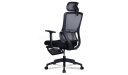 'Orsin' High Back Office Chair With Footrest In Black Frame