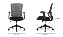 'Orsin' Mid Back Office Chair In Black Frame & Gray Mesh