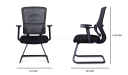 'Orsin' Fixed Base Visitors Chair In Black Frame & Gray Mesh