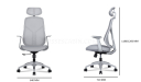 'Mist' Office Chair With Adjustable Headrest In Glacier Gray