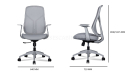 'Mist' Medium Back Office Chair In Glacier Gray Frame