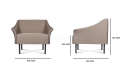 'Fleur-M' One Seater Sofa With Curved Armrests