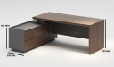 'Nexa' 6.5 Feet Office Desk In Pari Walnut