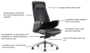 'Calm-A' High Back Office Chair In Black Leather