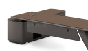 'Prima' 9 Ft. Desk With Slanted Leg In Nackle Walnut & X-Gray Finish