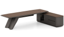 'Prima' 9 Ft. Desk With Slanted Leg In Nackle Walnut & X-Gray Finish