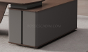 'Prima' 7 Ft. Desk With Slanted Leg In Nackle Walnut & X-Gray Finish