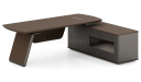 'Prima' 7 Ft. Desk With Slanted Leg In Nackle Walnut & X-Gray Finish