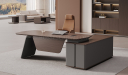 'Prima' 7 Ft. Desk With Slanted Leg In Nackle Walnut & X-Gray Finish