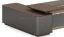 'Prima' 8 Feet Office Desk In Nackle Walnut & X-Gray Finish