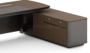 'Prima' 8 Feet Office Desk In Nackle Walnut & X-Gray Finish