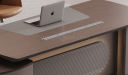 'Prima' 8 Feet Office Desk In Nackle Walnut & X-Gray Finish