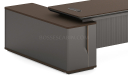 'Prima' 6 Feet Office Desk In Nackle Walnut & X-Gray Finish