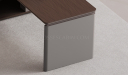 'Prima' 6 Feet Office Desk In Nackle Walnut & X-Gray Finish