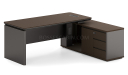 'Prima' 6 Feet Office Desk In Nackle Walnut & X-Gray Finish