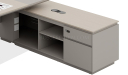'Lucira' 6.5 Feet Office Desk In White Oak & Seagull Gray Finish